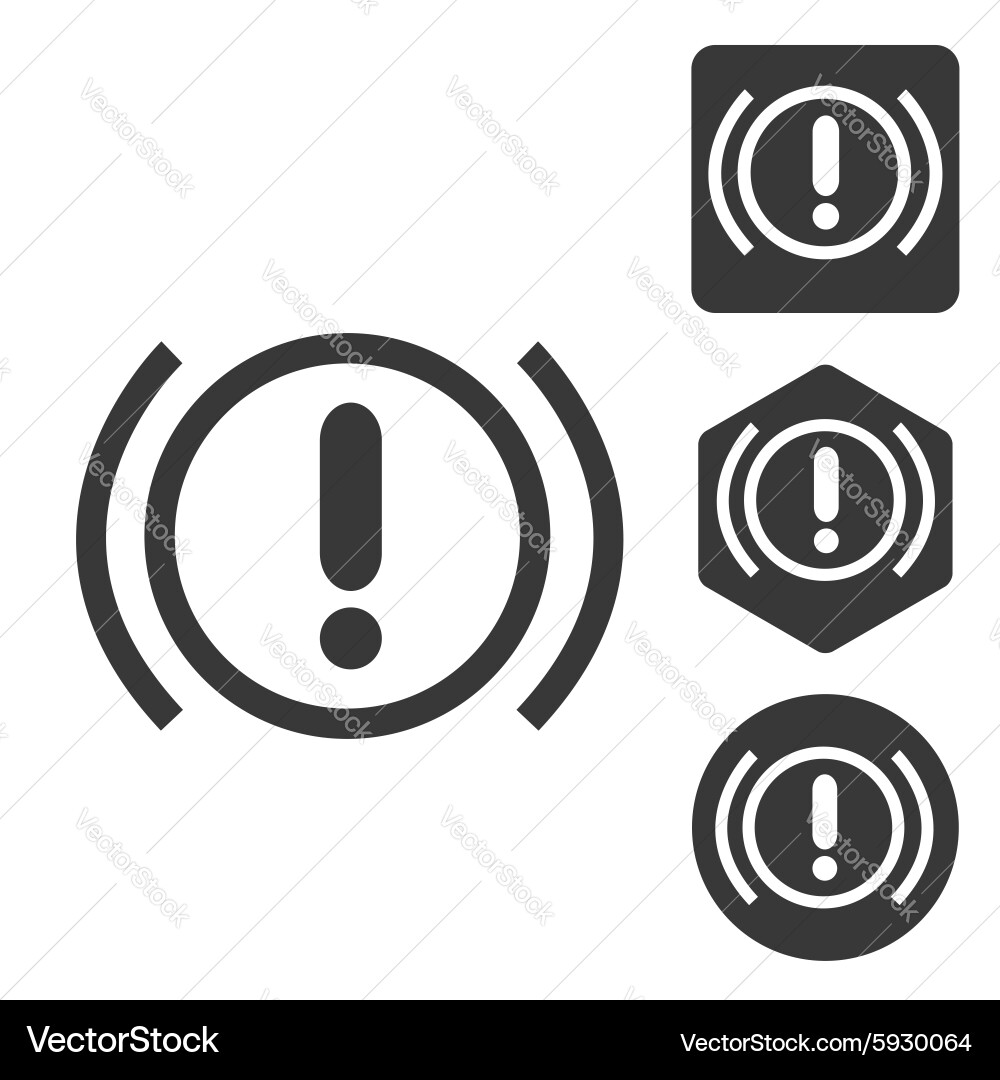 Alert sign icon set monochrome Royalty Free Vector Image