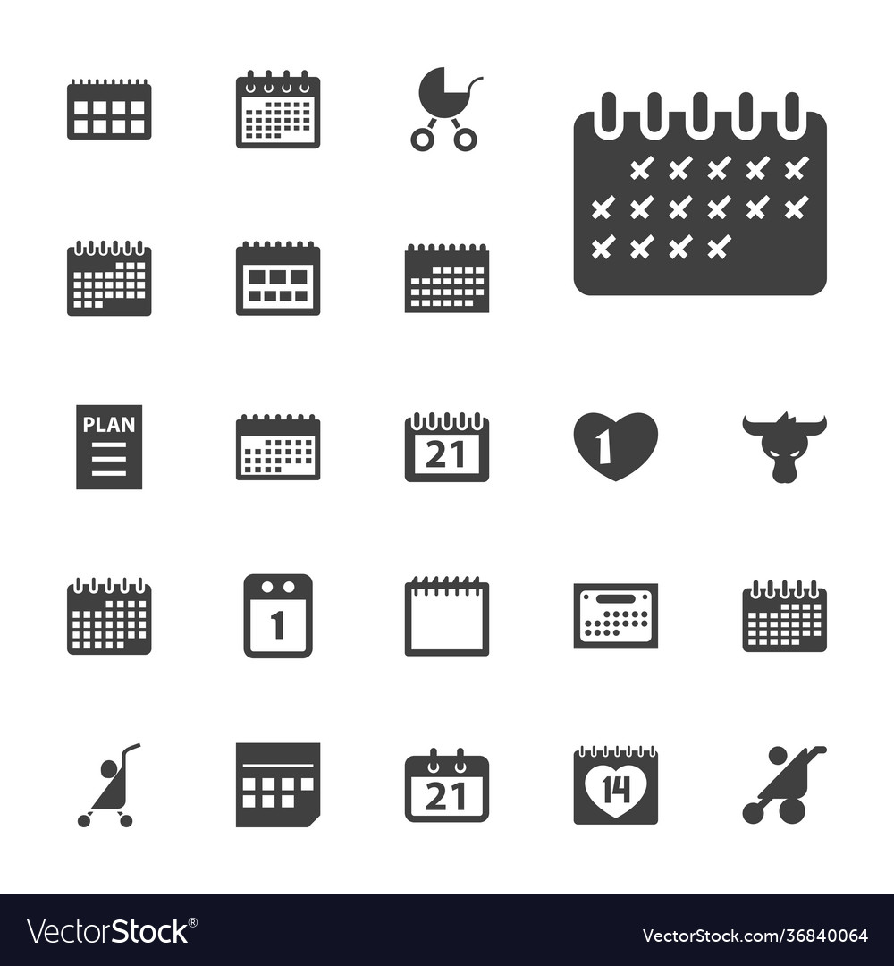 Calendar icons Royalty Free Vector Image - VectorStock