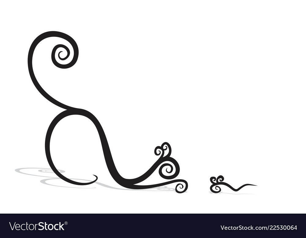 Cat with mouse Royalty Free Vector Image - VectorStock