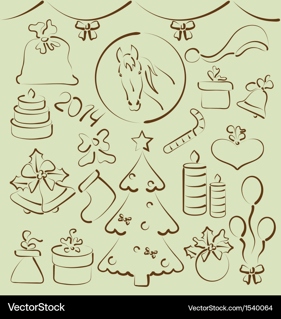 Christmas set elements Royalty Free Vector Image