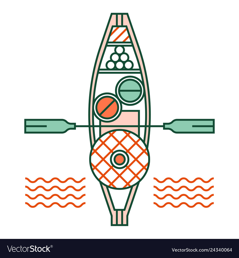 Floating market linecolor Royalty Free Vector Image