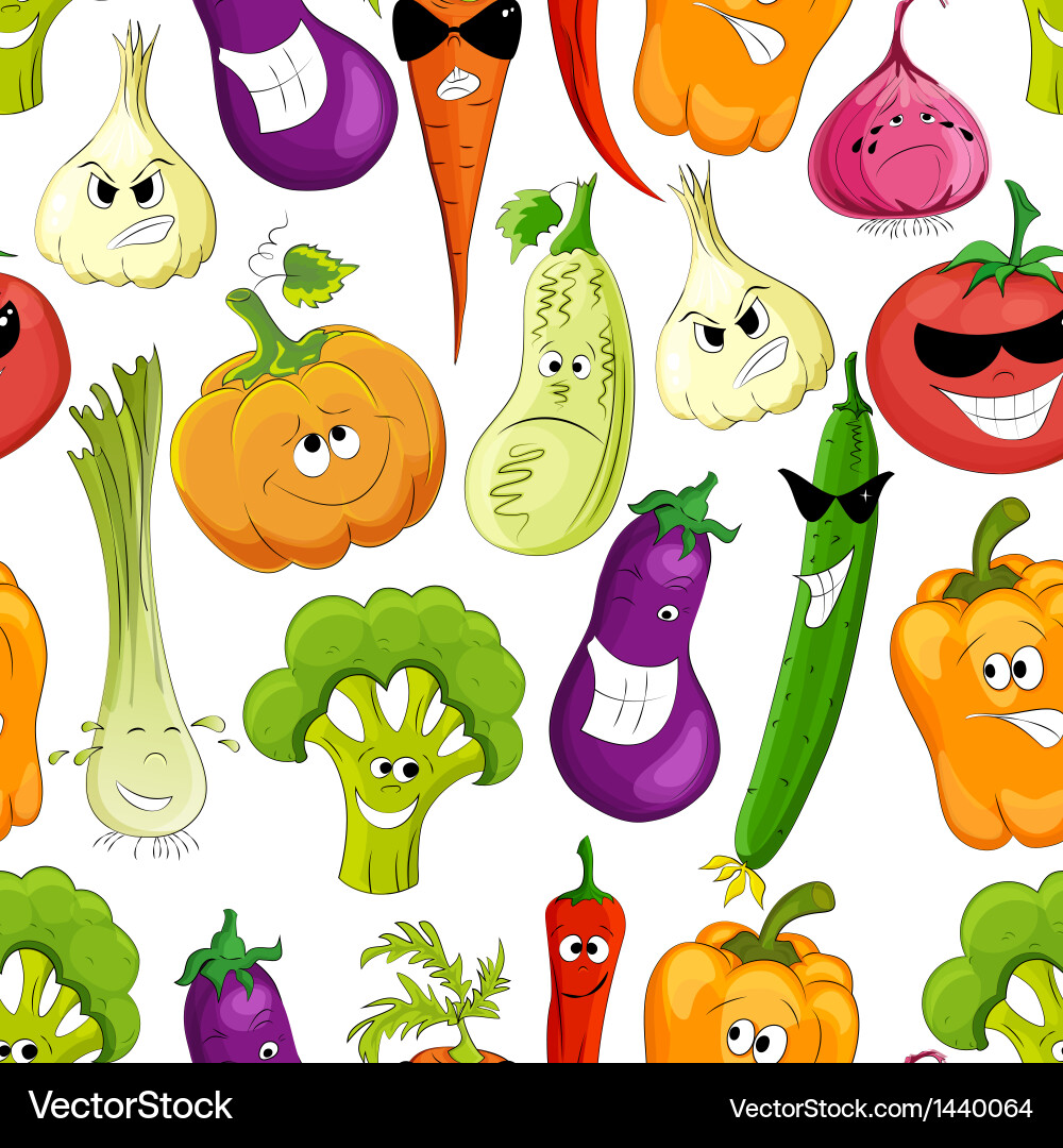 Seamless pattern with vegetables Royalty Free Vector Image