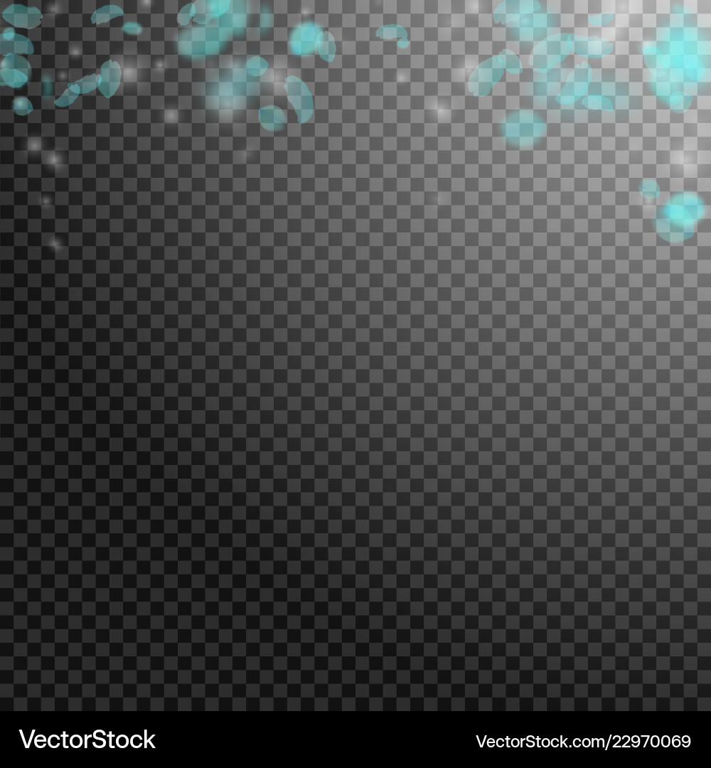 Turquoise flower petals falling down sightly roma Vector Image
