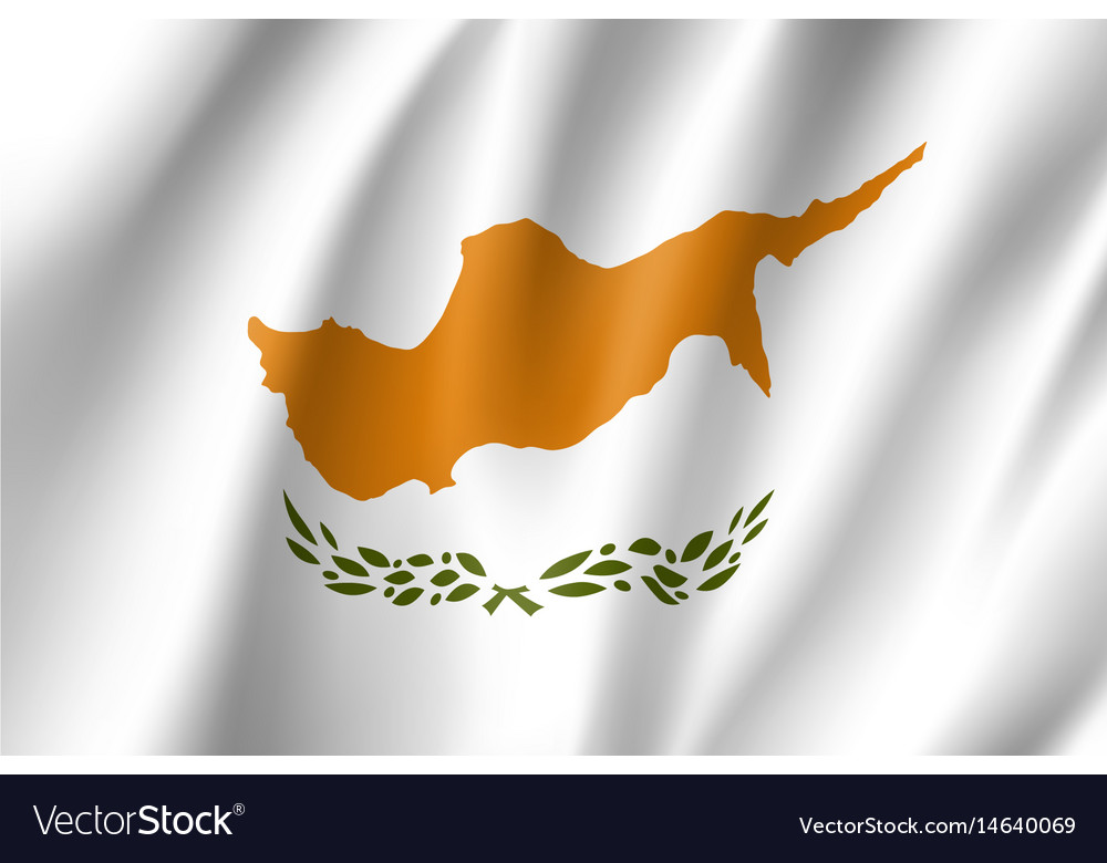 Waving flag of republic cyprus Royalty Free Vector Image