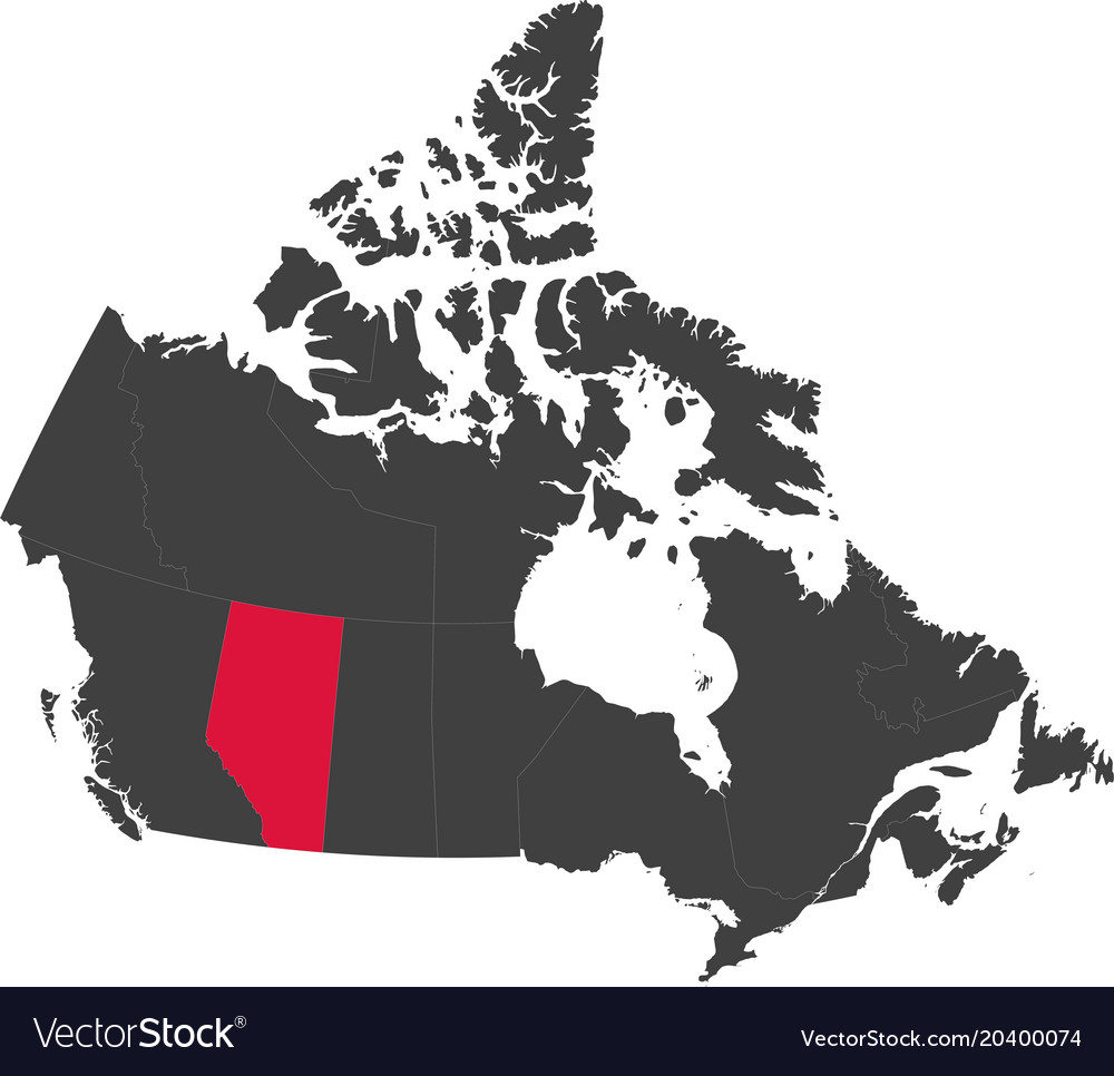 Map of canada alberta Royalty Free Vector Image