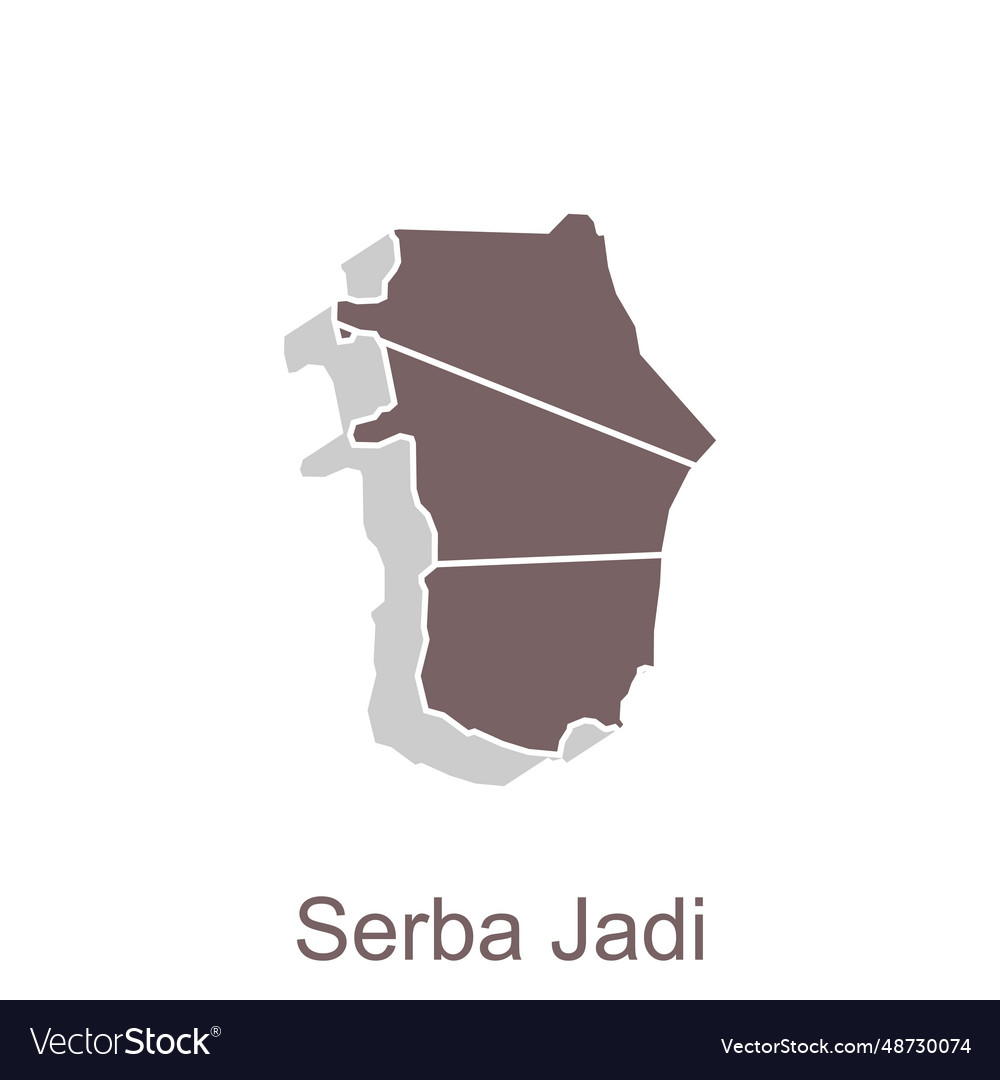 Map of serba jadi city province aceh Royalty Free Vector