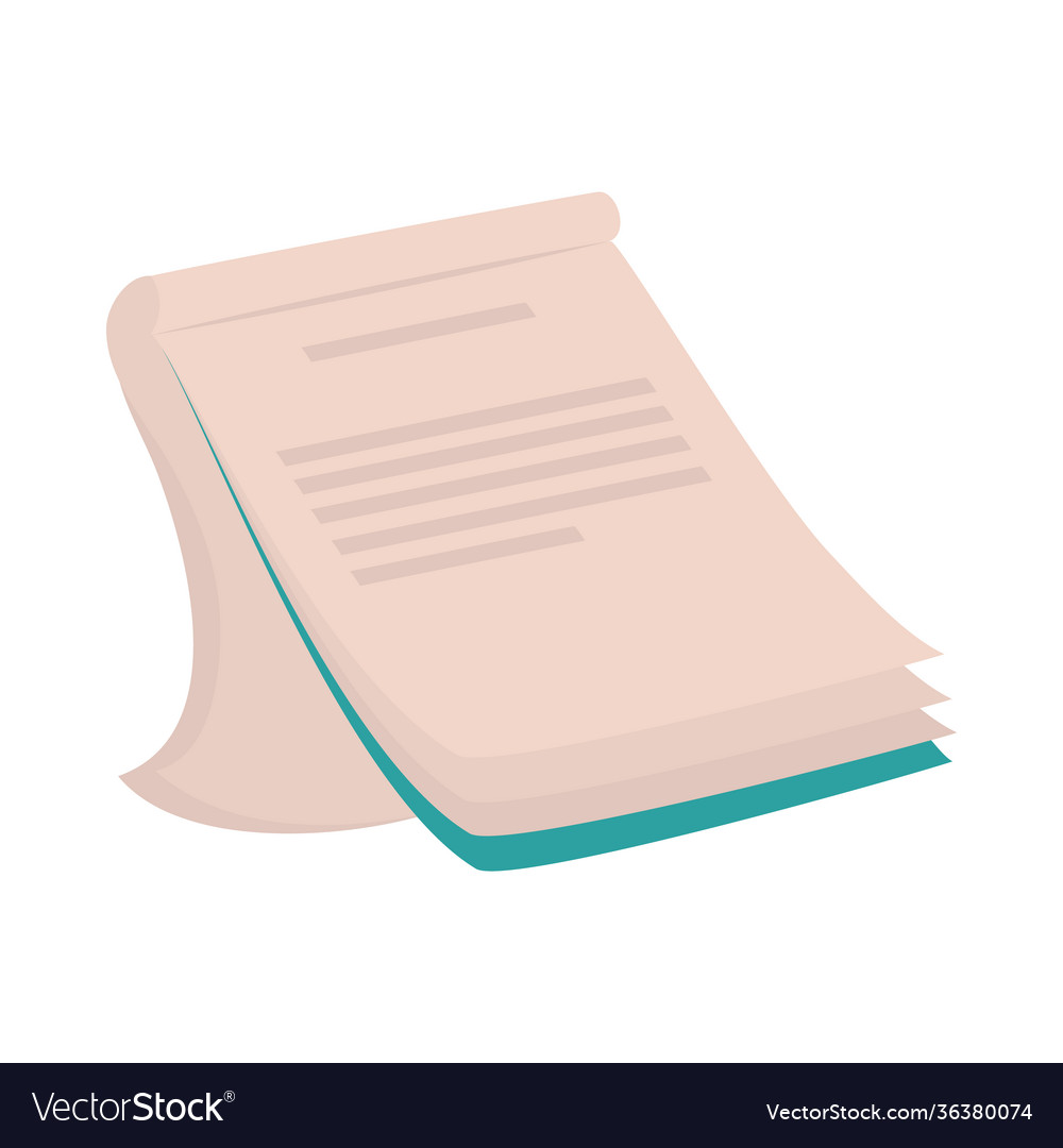 Open memo pad icon flat style Royalty Free Vector Image