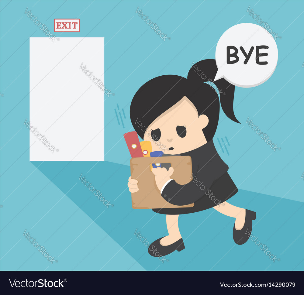 Business woman resigned Royalty Free Vector Image