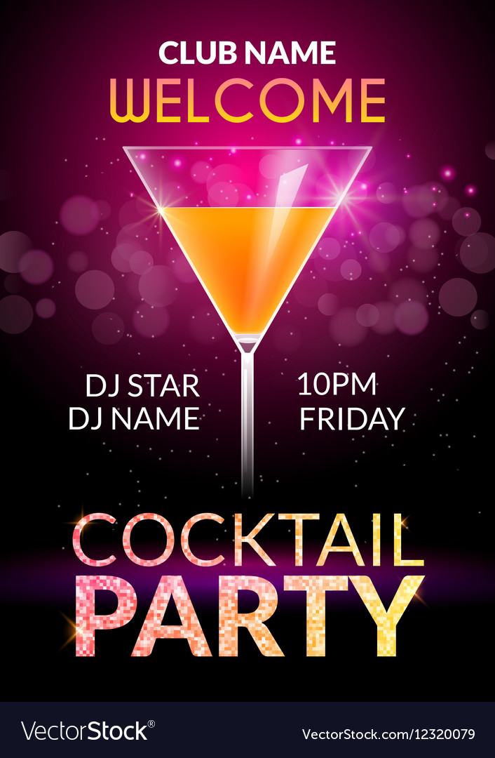 Cocktail Invitation Design Poster Party Royalty Free Vector 1148