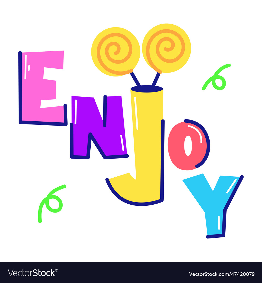 enjoy-word-royalty-free-vector-image-vectorstock