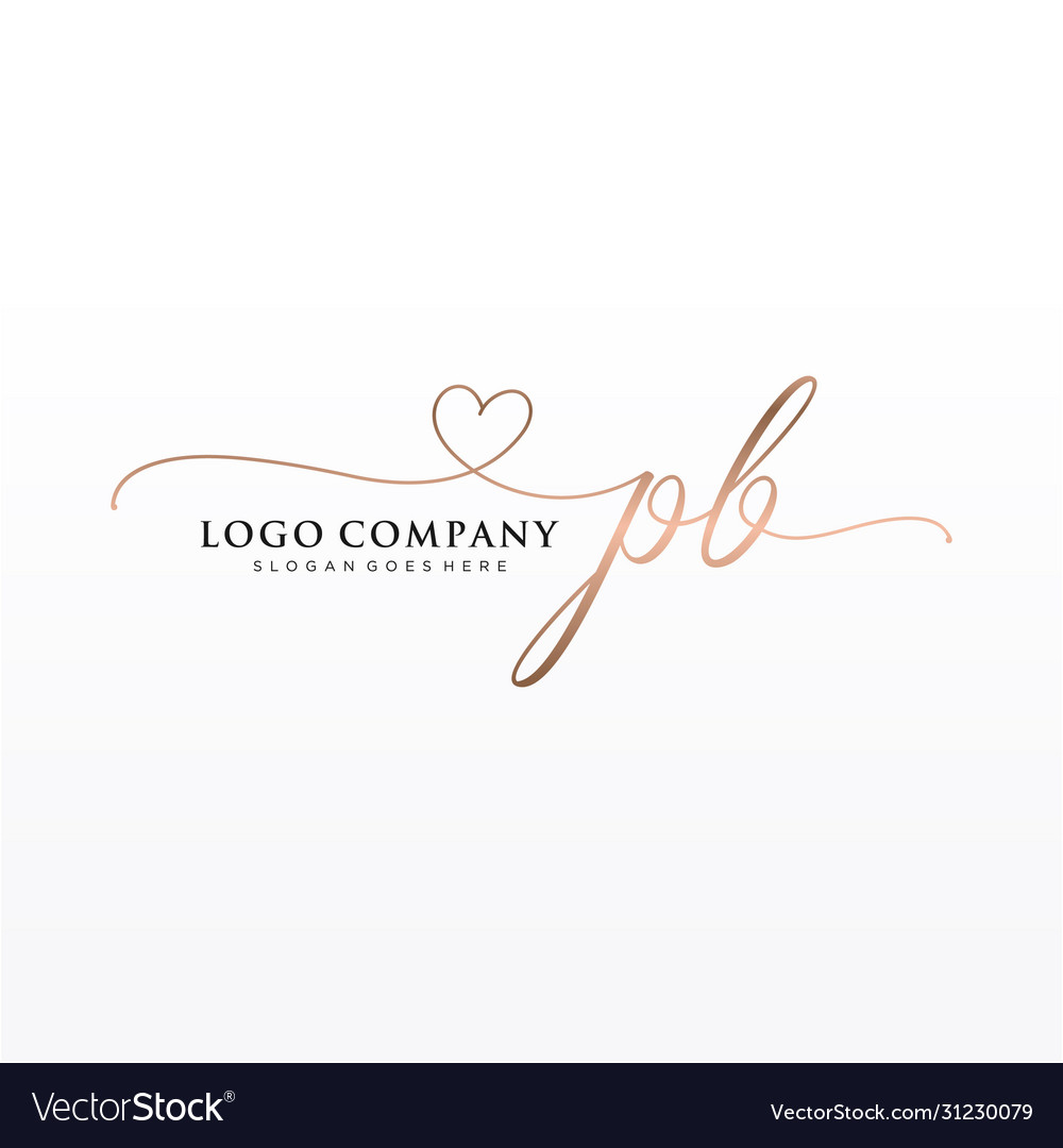 Initial pb beauty monogram and elegant logo design