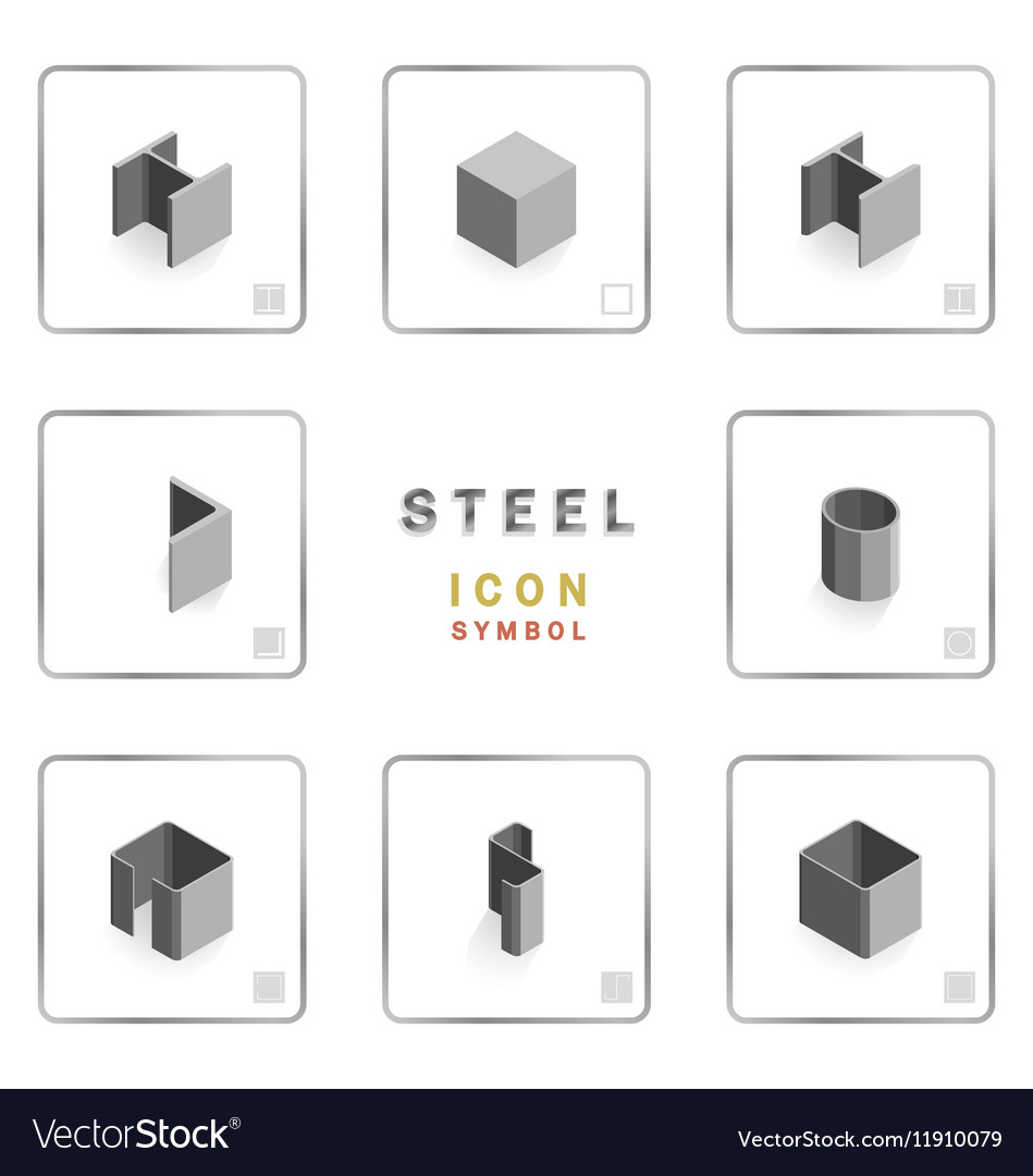 Section steel icon symbol isometric Royalty Free Vector