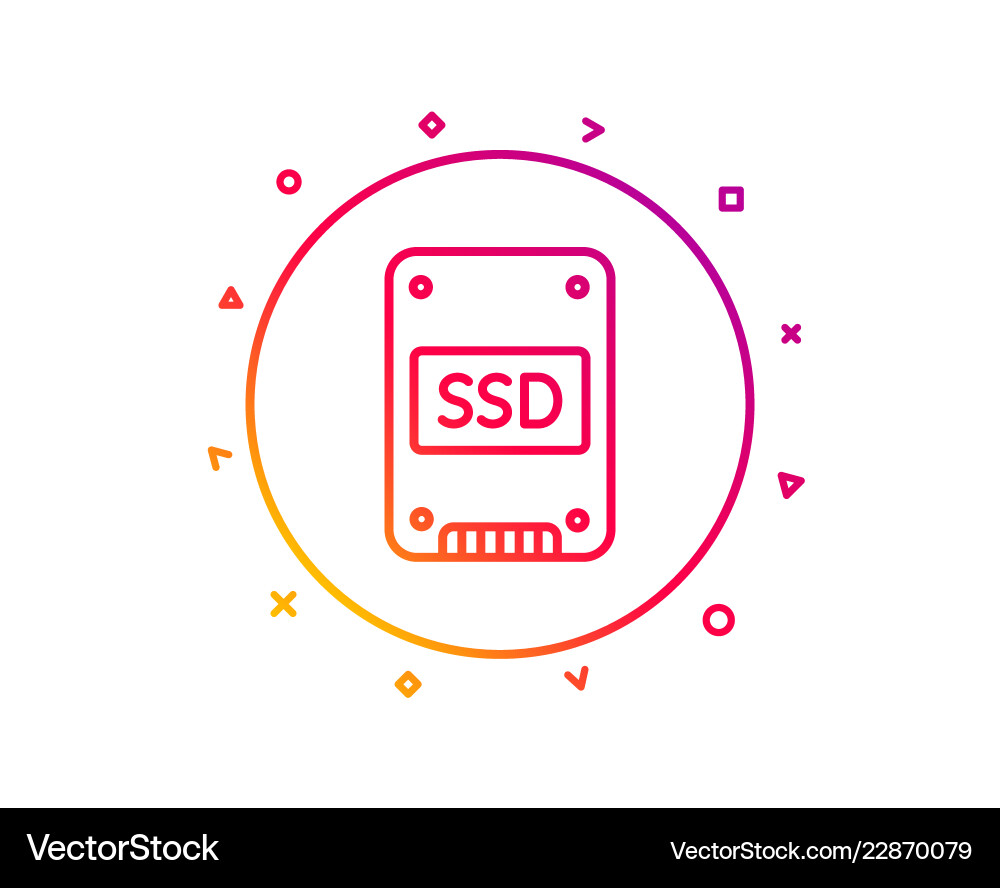 Ssd icon solid-state drive sign Royalty Free Vector Image
