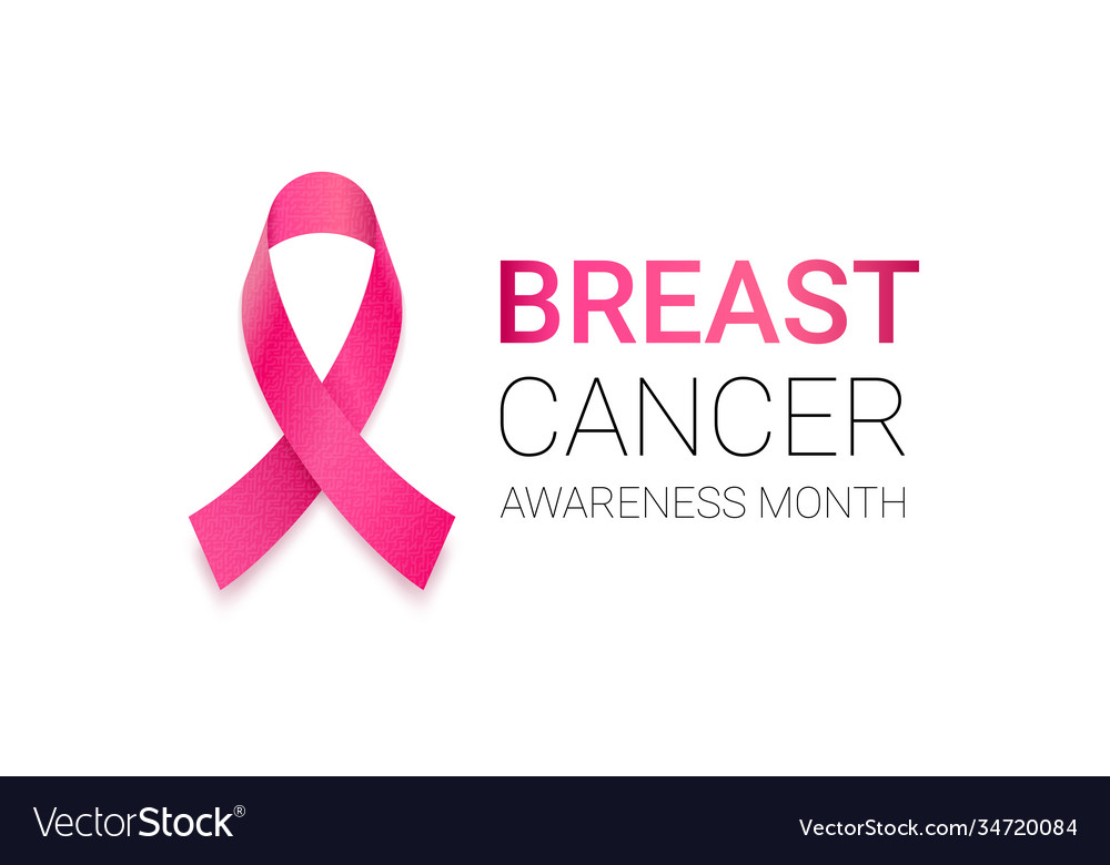 Breast cancer awareness month pink ribbon women Vector Image