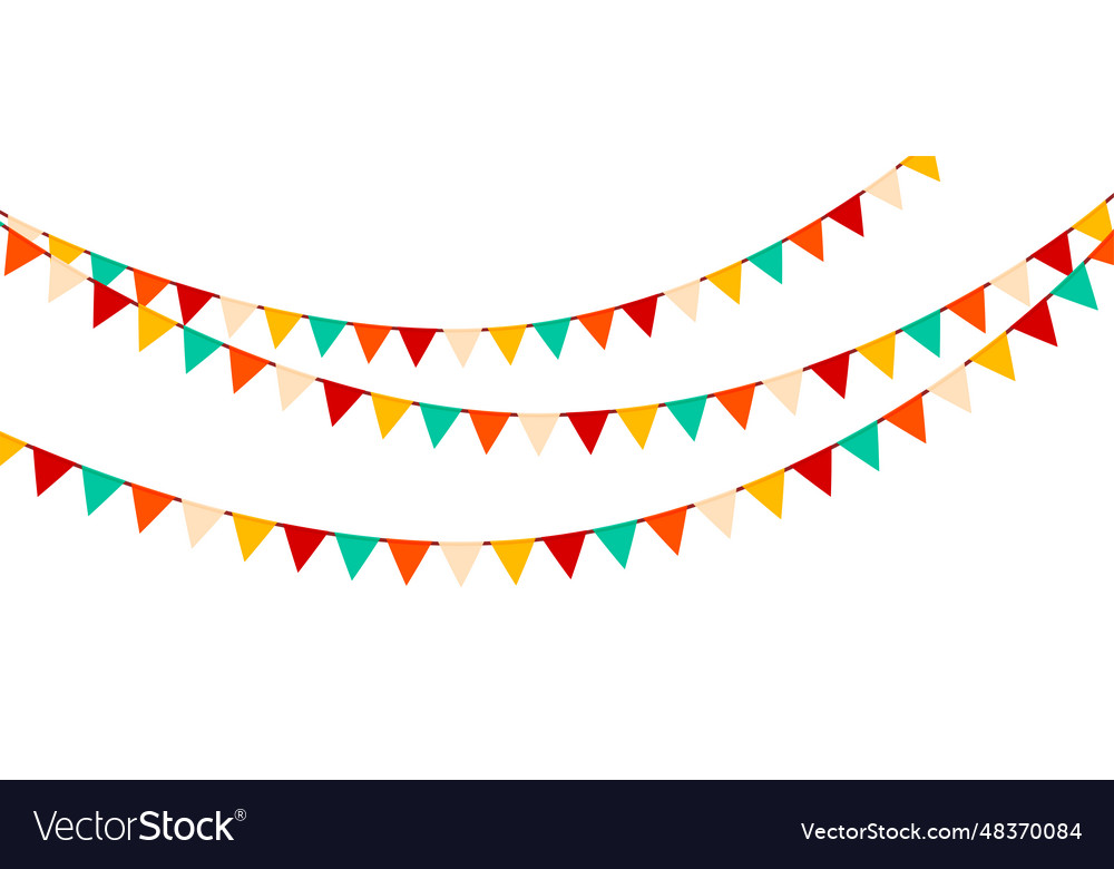 Festive flag garlands Royalty Free Vector Image