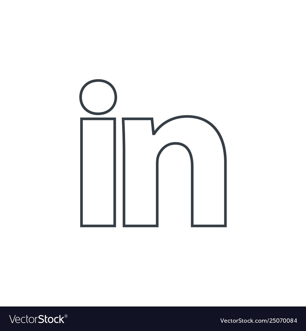 Linkedin Logo Icon Social Media Symbol Royalty Free Vector