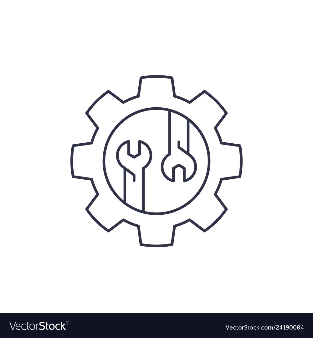 Repair service linear icon Royalty Free Vector Image