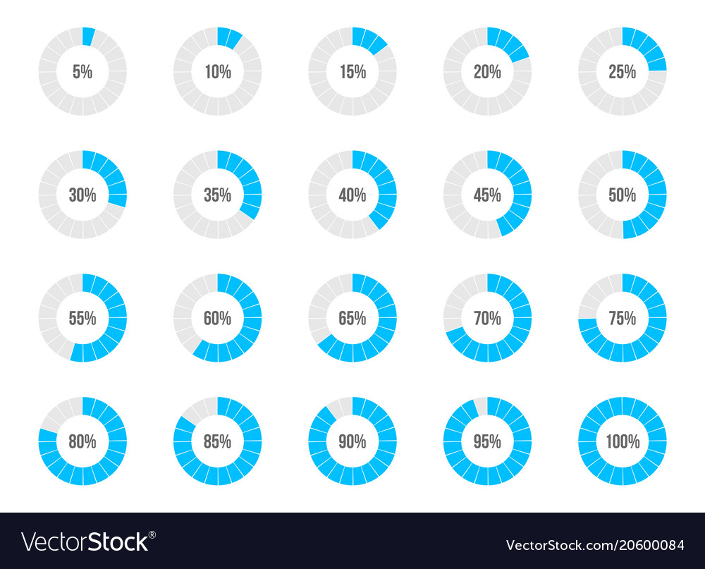 Round progress bar circle Royalty Free Vector Image