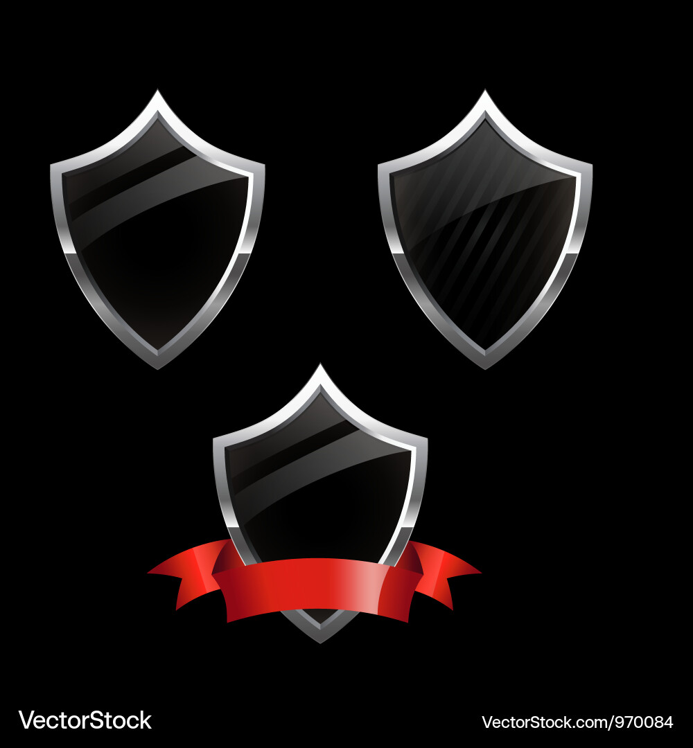 Shield security icons Royalty Free Vector Image
