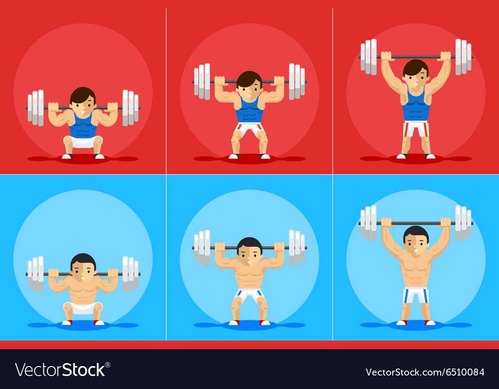 Weightlifting Animation Frames Royalty Free Vector Image Weightlifting Animation Frames Vector Image
