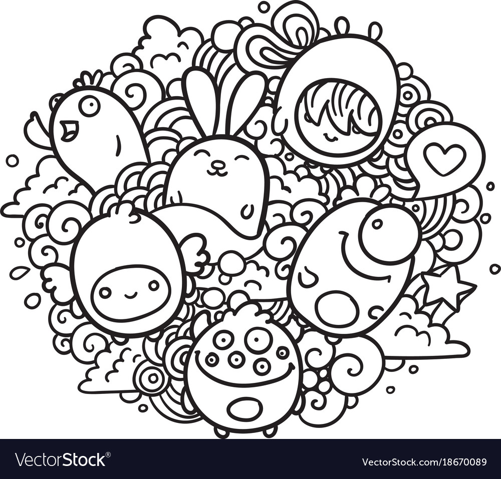 Monster Doodle Royalty Free Vector Image - Vectorstock