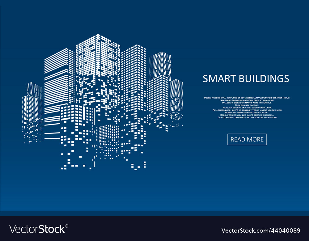 Smart building concept design Royalty Free Vector Image
