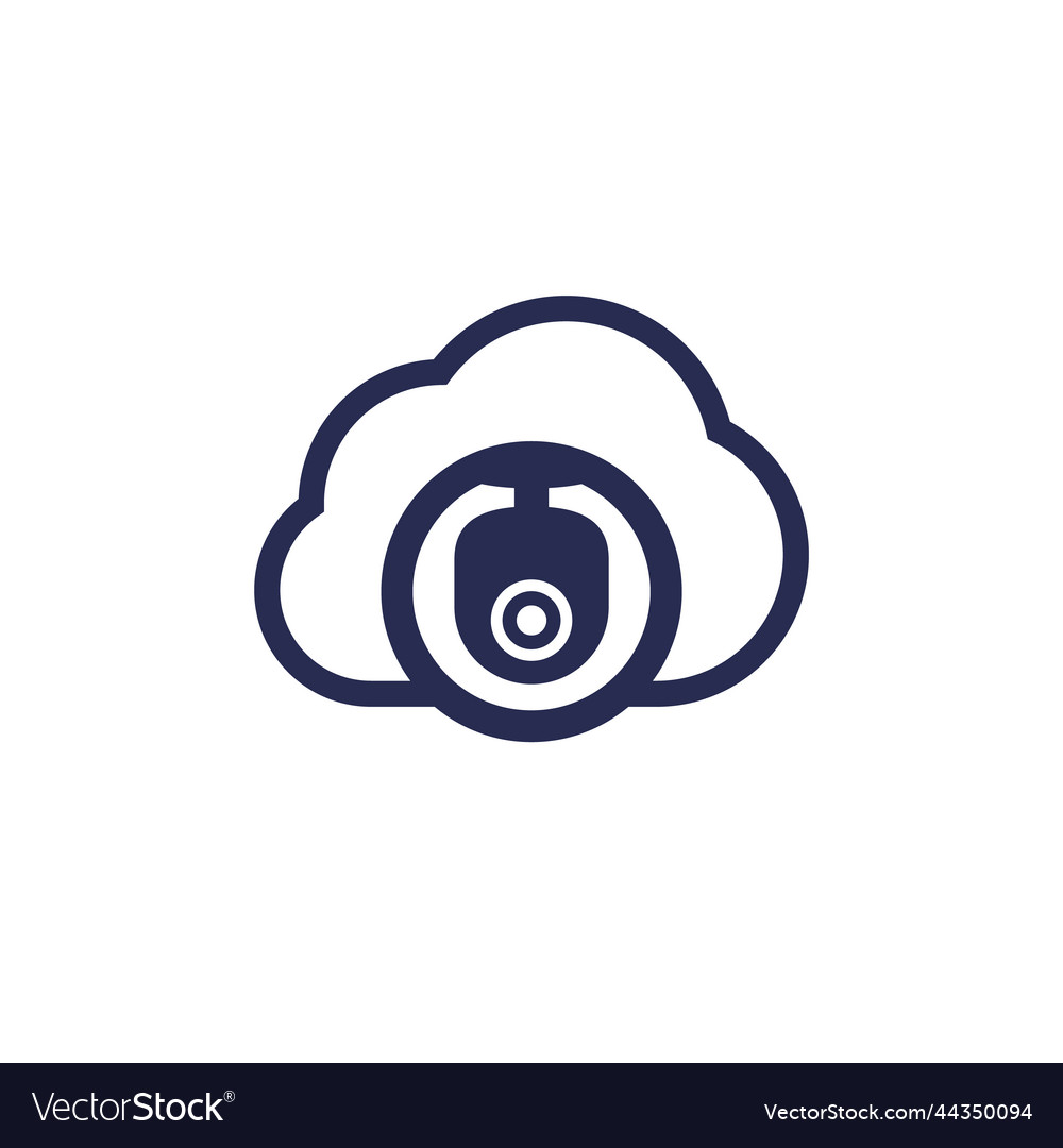 Ip camera and a cloud icon on white Royalty Free Vector