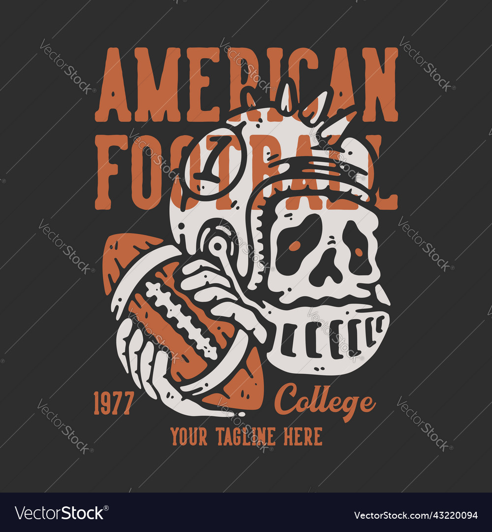 T shirt design american football 1977 college