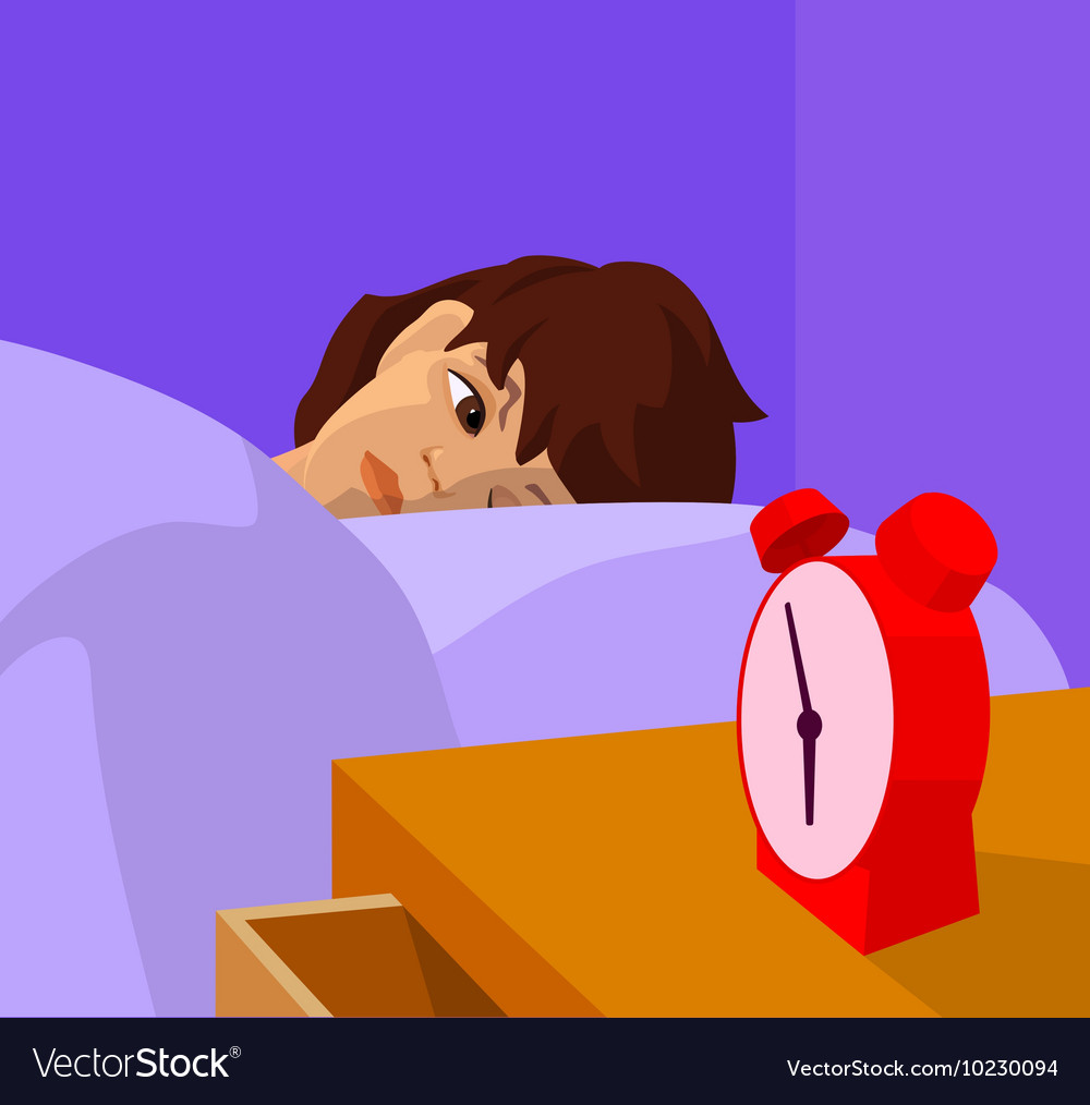 Teenager waking up cartoon Royalty Free Vector Image