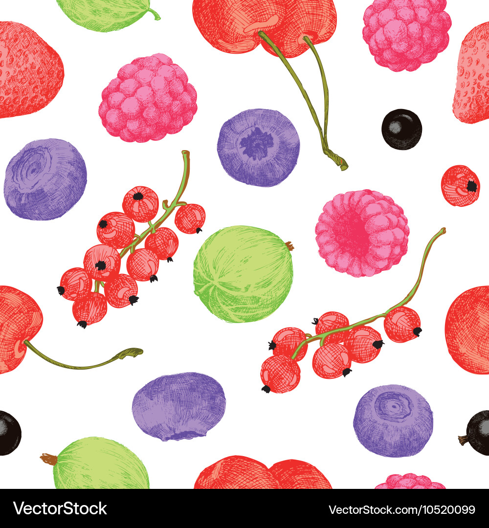 Berries seamless pattern Royalty Free Vector Image