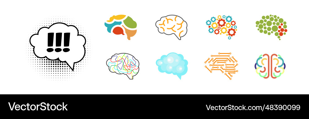 Brain icon as smart idea and solution thinking Vector Image