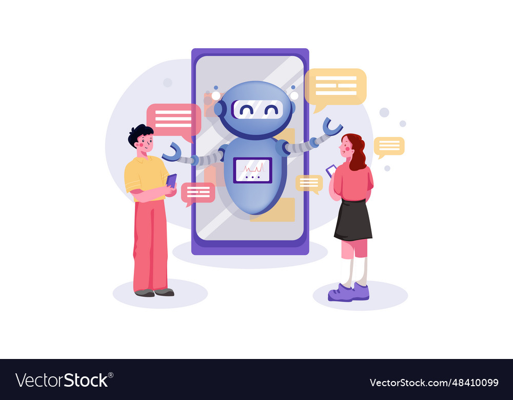 Chat bot messenger concept Royalty Free Vector Image