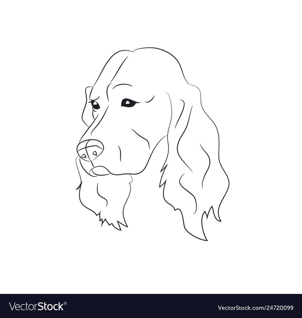 Dog portrait lines Royalty Free Vector Image - VectorStock