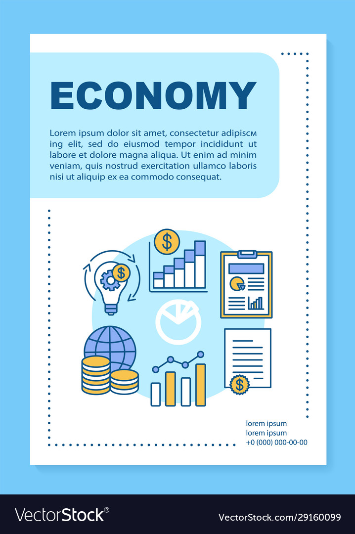 Economy brochure template layout economic Vector Image