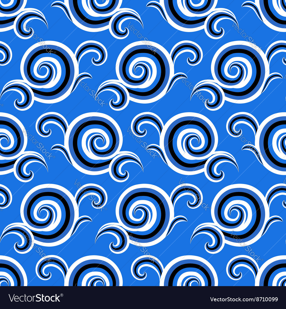 Seamless pattern with curls and swirls