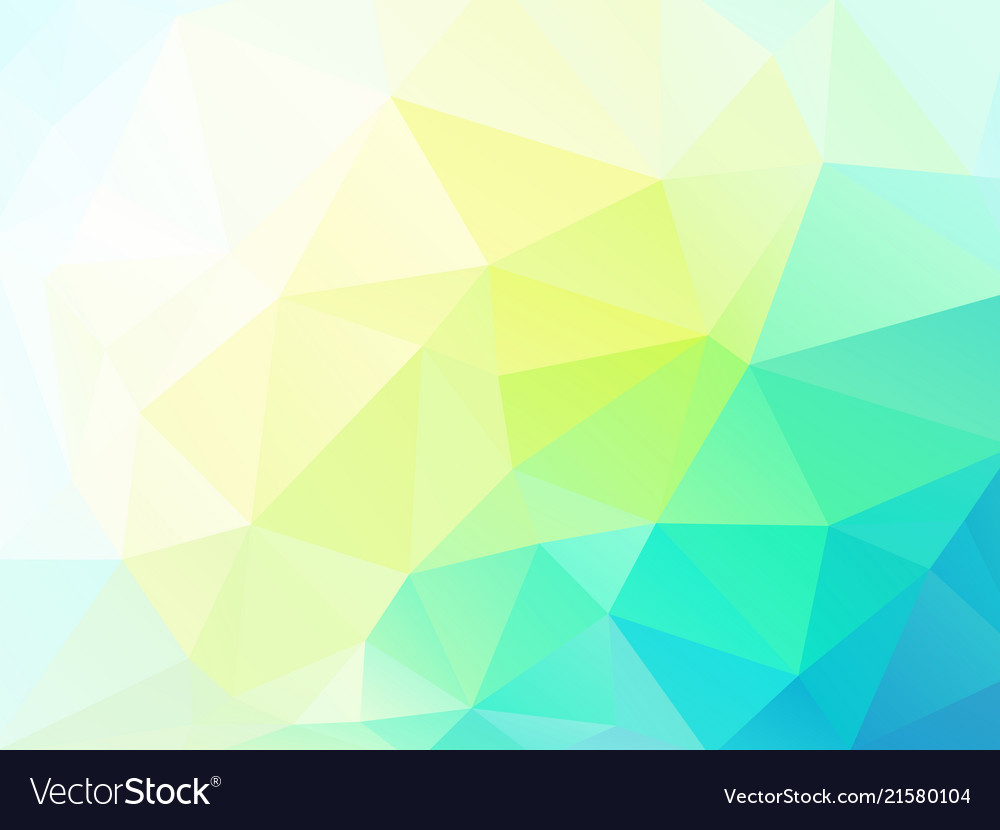 Abstract yellow green triangles background Vector Image