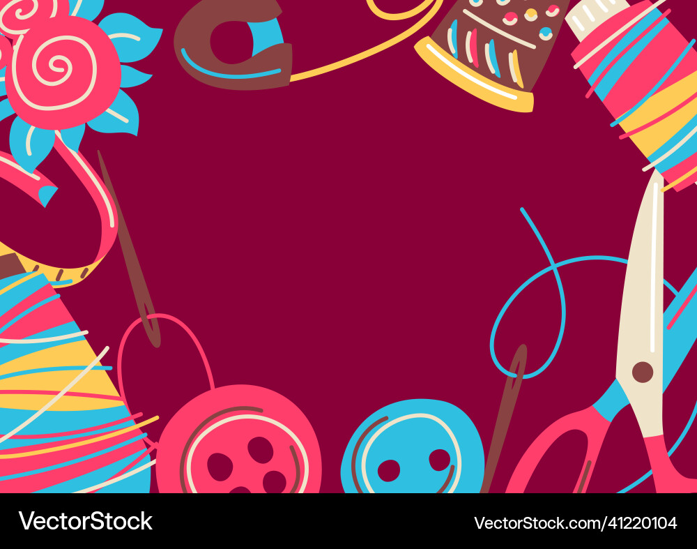 Background with needlework sewing items Royalty Free Vector