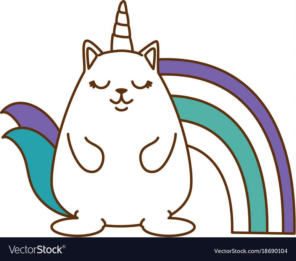 Cat unicorn icon cute funny fantasy animal Vector Image