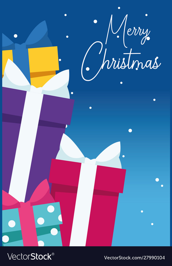 Merry christmas design with gifts boxes Royalty Free Vector