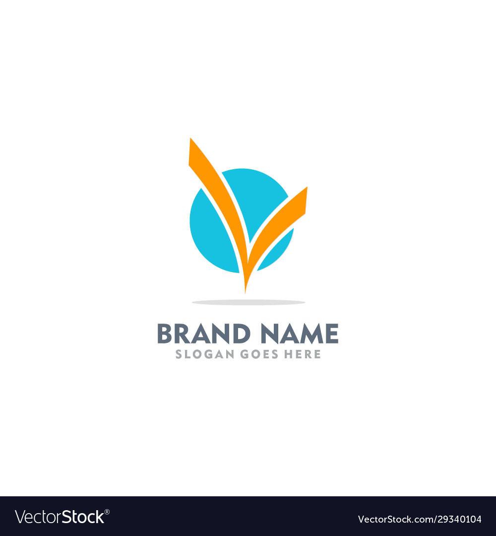 V initial company logo Royalty Free Vector Image