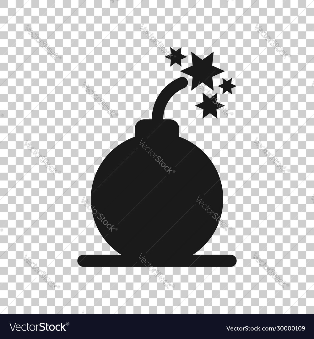 Bomb Icon In Flat Style Dynamite On White Vector Image Bomb Icon In Flat Style Dynamite On White Vector Image