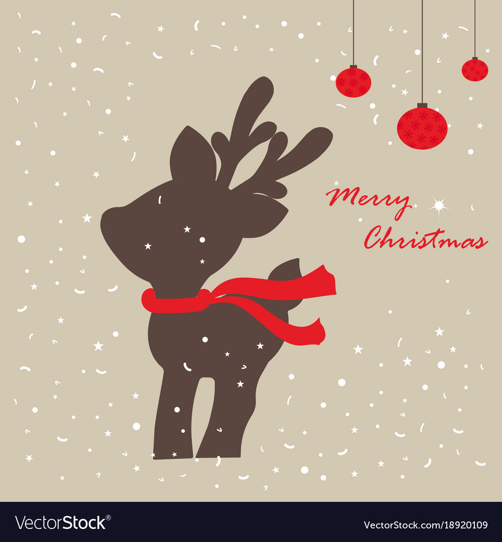 Card with christmas deer Royalty Free Vector Image