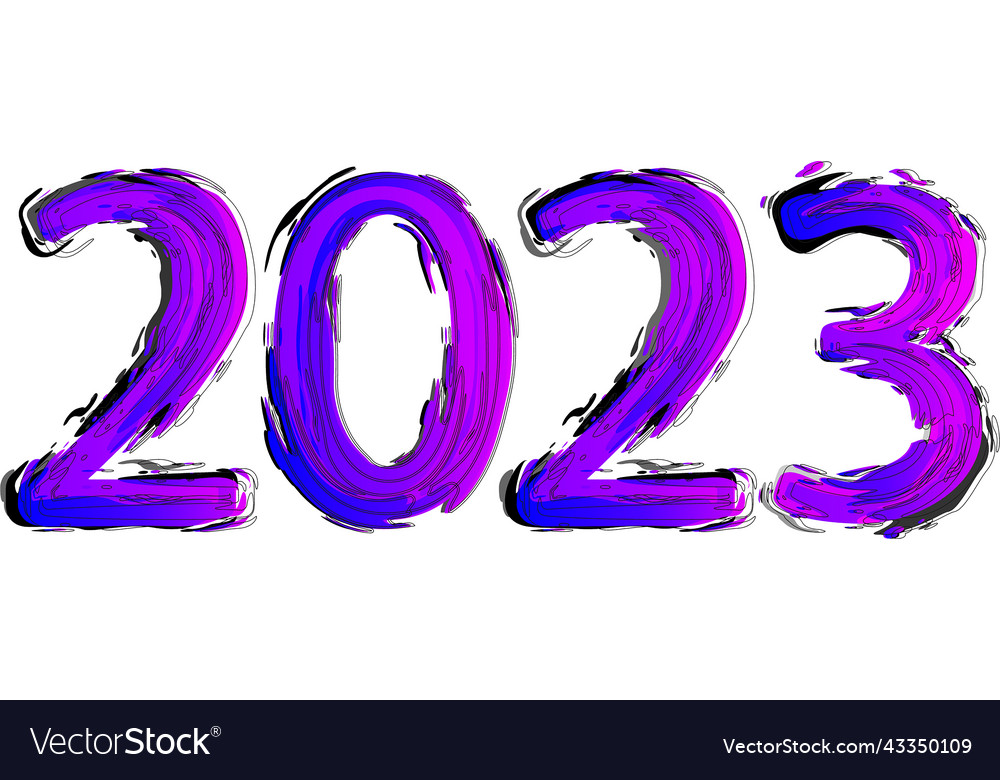 Decorative 2023 calendar header experimental neon Vector Image