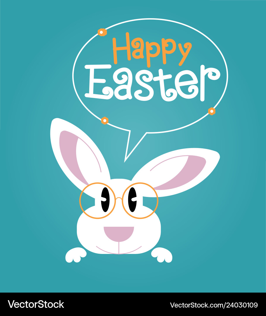 Greeting card with easter rabbit Royalty Free Vector Image