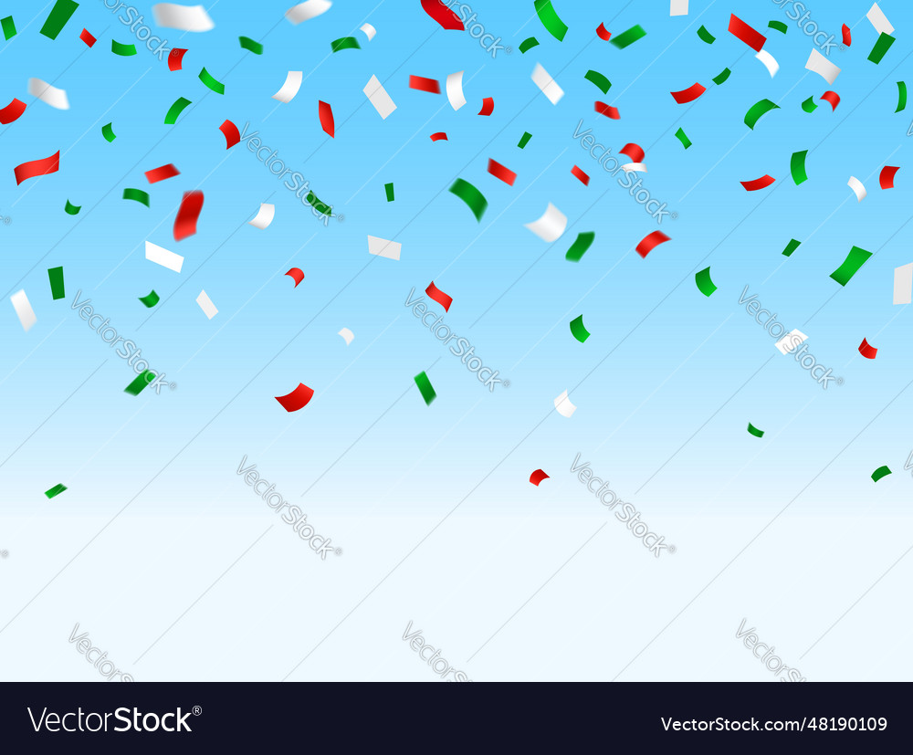 Mexico confetti independence day background Vector Image