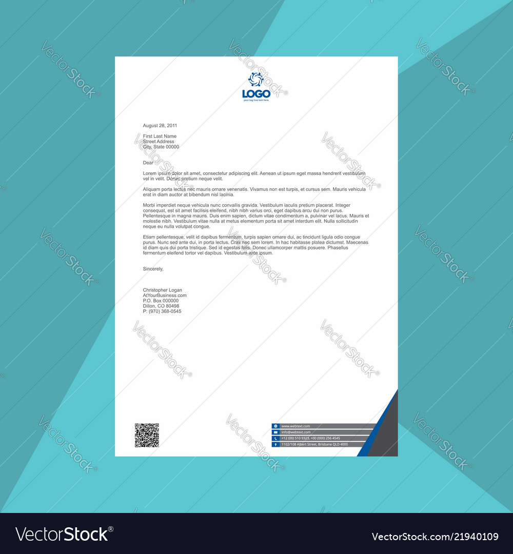 professional letterhead design template royalty free vector professional letterhead design