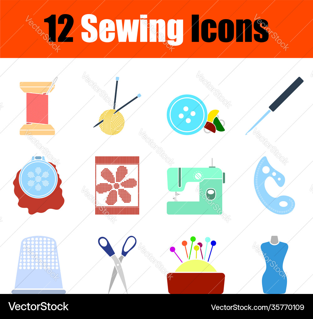 Sewing icon set Royalty Free Vector Image - VectorStock