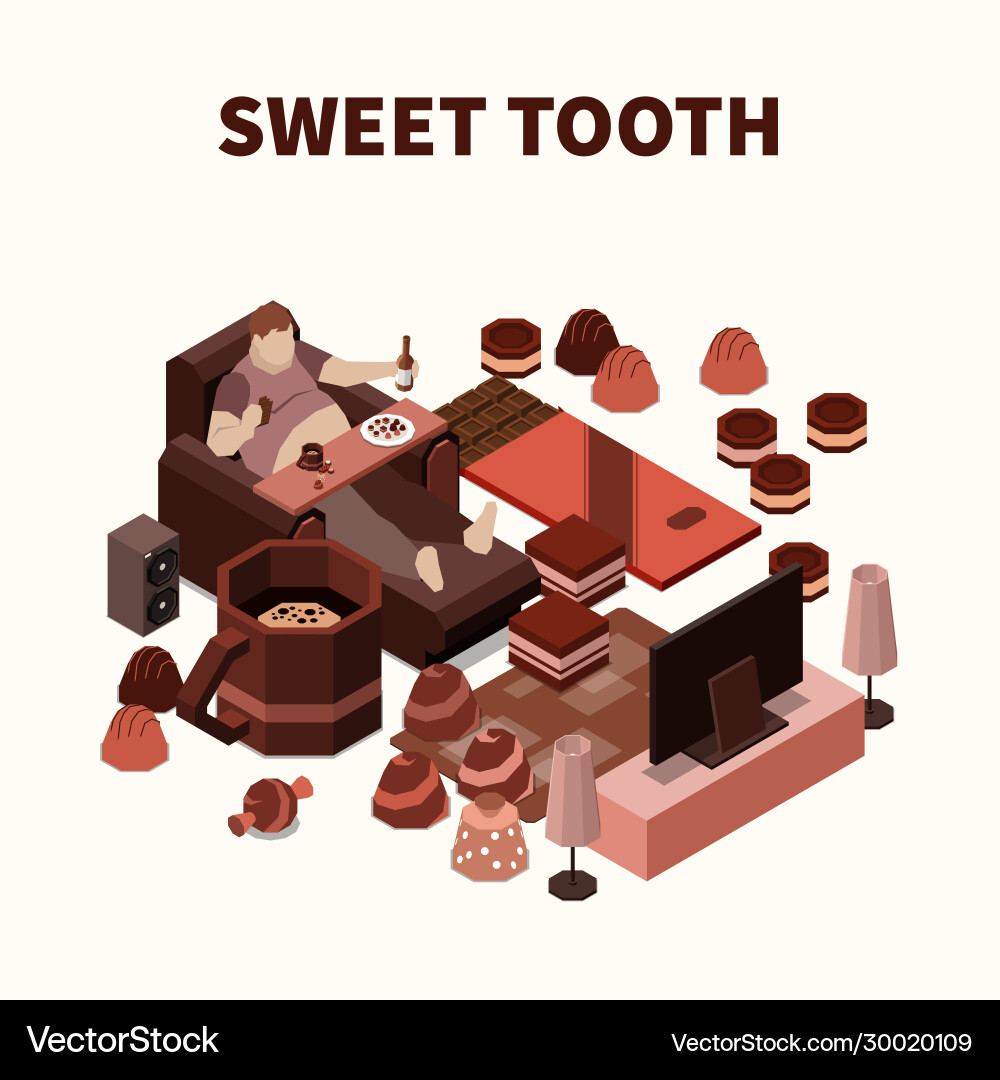 Sweet tooth isomeric Royalty Free Vector Image