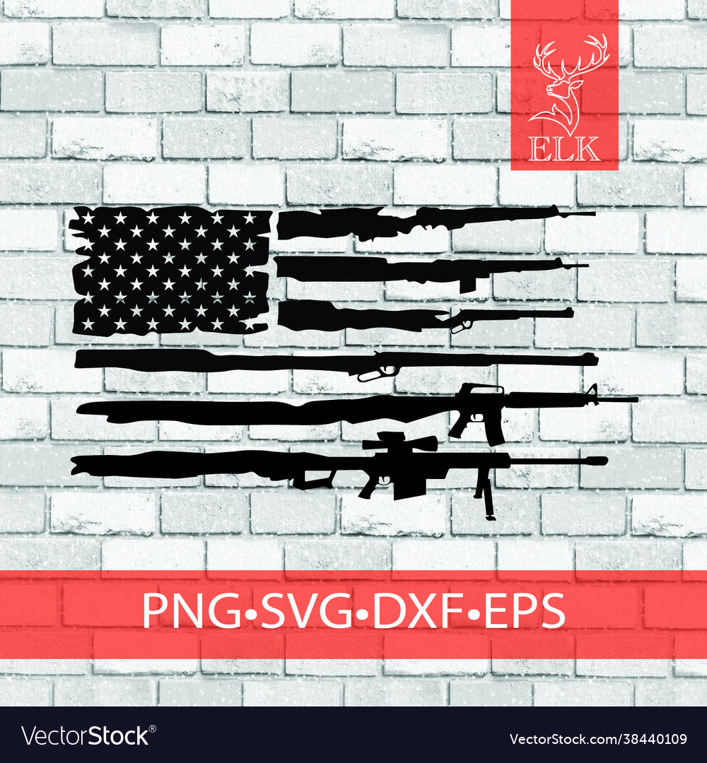 Usa flag rifles pngsvgexfeps Royalty Free Vector Image