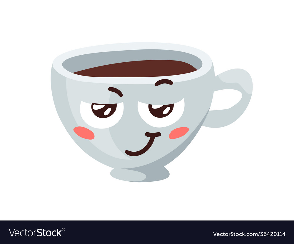 Cartoon character coffee cup hand drawn pattern Vector Image